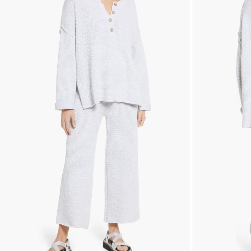 Free People Ivory Waffle Knit Hailee Beach Set - Picture 6 of 6